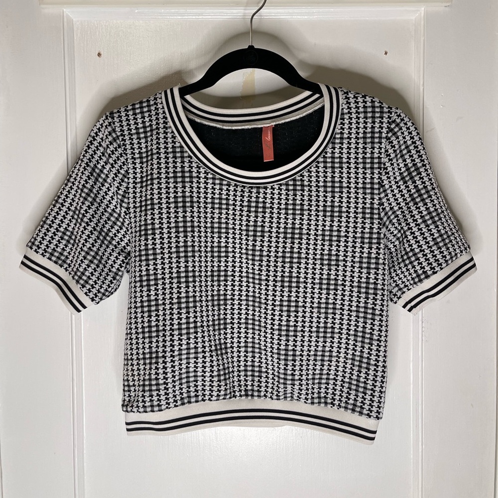 Vintage Black and White Houndstooth Tee